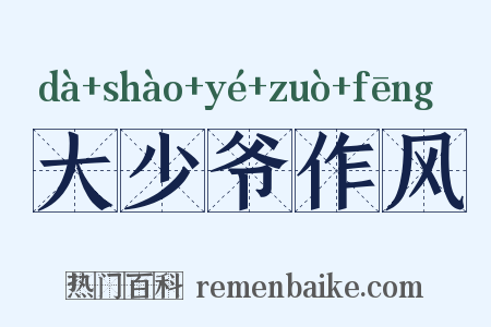 大少爷作风是什么意思的图片